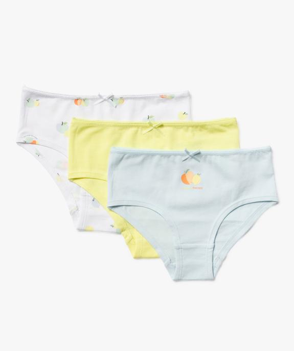 Shorties en coton stretch motifs fruits fille (lot de 3) vue1 - GEMO 4G FILLE - GEMO