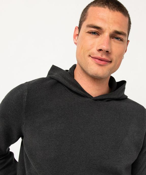 Pull à capuche en maille épaisse homme vue2 - GEMO (HOMME) - GEMO