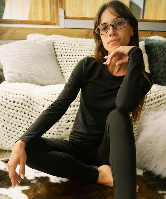 Tee-shirt thermique à manches longues et col rond femme vue1 - GEMO(HOMWR FEM) - GEMO