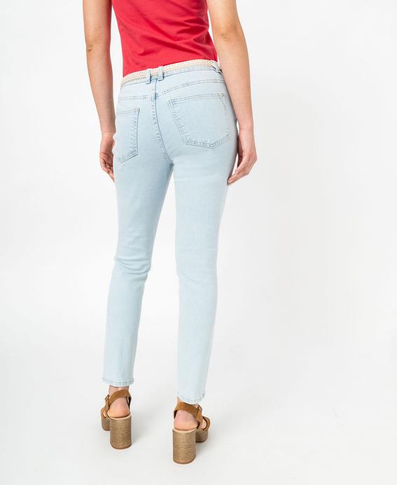 Jean Slim longueur 7/8ème avec ceinture tressée femme vue3 - GEMO 4G FEMME - GEMO