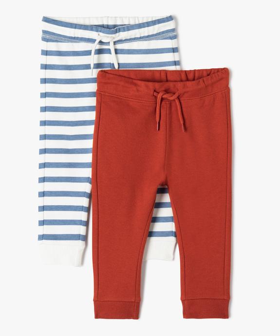Pantalon de jogging bébé garçon en maille intérieur molletonné (lot de 2) vue1 - GEMO 4G BEBE - GEMO