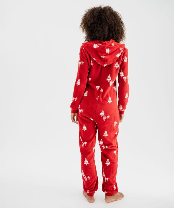 Combinaison pyjama en maille douillette motifs sapins femme vue4 - GEMO(HOMWR FEM) - GEMO