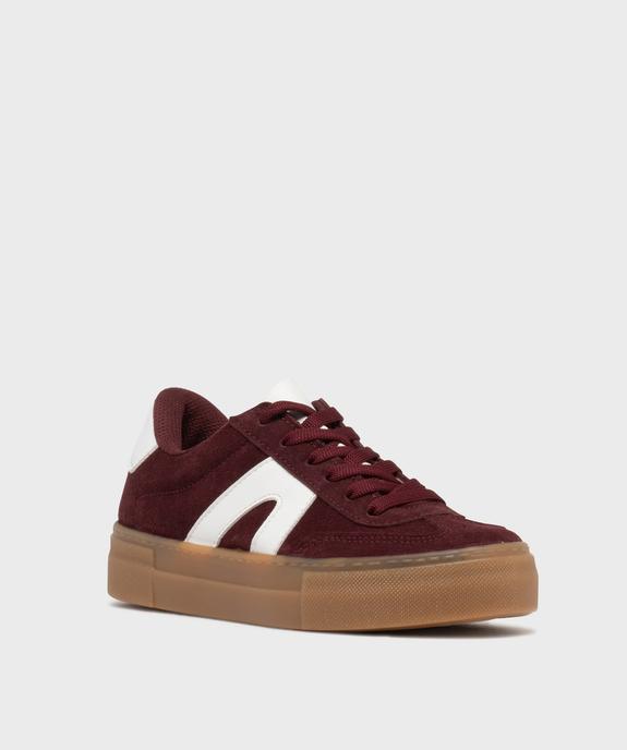 Baskets dessus cuir avec patchs léopard femme - Camps United vue3 - CAMPS - GEMO