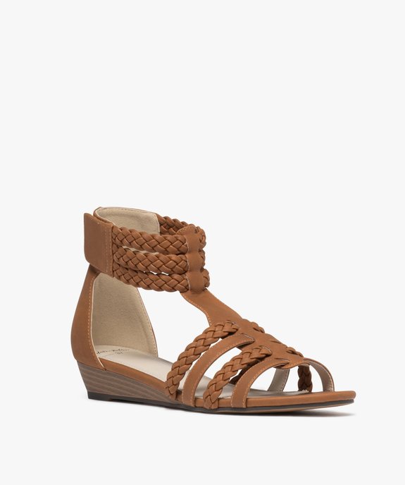 Sandales femme avec brides tressées et tour de cheville vue2 - VALENTINA BALDA - GEMO