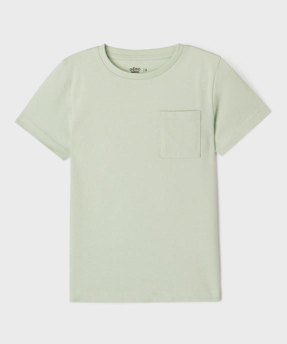 T-shirt uni à poche poitrine garçon vue1 - GEMO 4G GARCON - GEMO