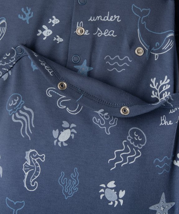 Pyjama dors-bien en coton avec motifs marins bébé garçon vue3 - GEMO 4G BEBE - GEMO