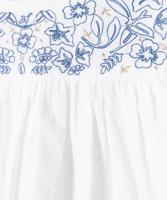 Blouse fille à manches longues en voile de coton plumetis - Lulu Castagnette vue2 - LULUCASTAGNETTE - GEMO