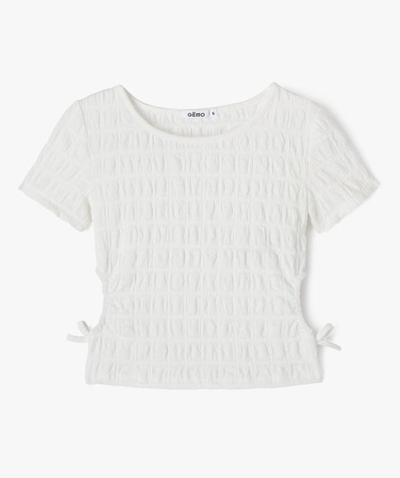 Tee-shirt à manches courtes avec ouvertures sur les côtés fille vue1 - GEMO 4G FILLE - GEMO