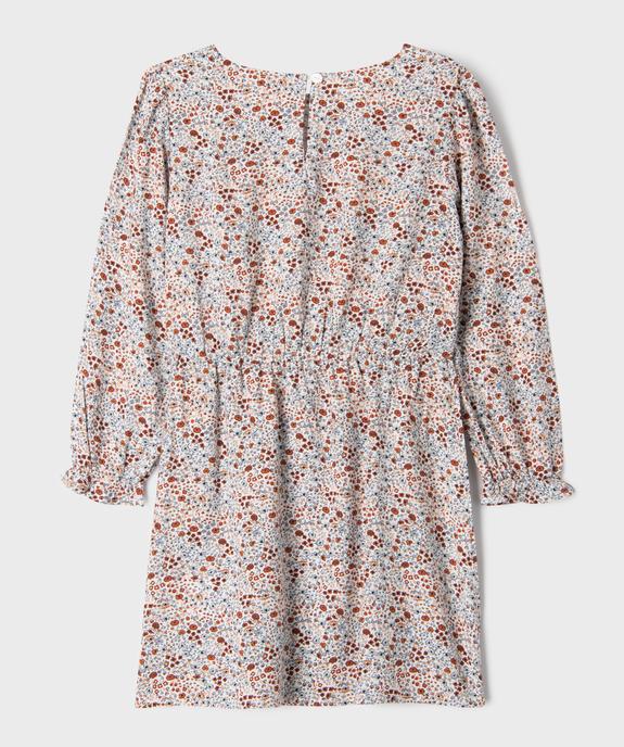 Robe à manches longues à motifs fleuris fille - LuluCastagnette vue4 - LULU CASTAGNETTE GEMO FOR GOOD - GEMO