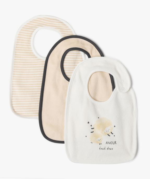 Bavoirs en éponge grand format bébé (lot de 3) vue1 - GEMO 4G BEBE - GEMO