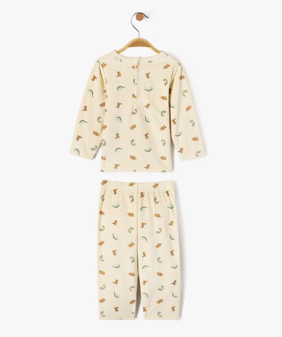 Pyjama en velours 2 pièces imprimées dinosaures bébé vue3 - GEMO 4G BEBE - GEMO
