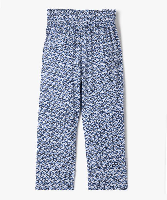 Pantalon fluide imprimé en viscose fille vue3 - GEMO 4G FILLE - GEMO