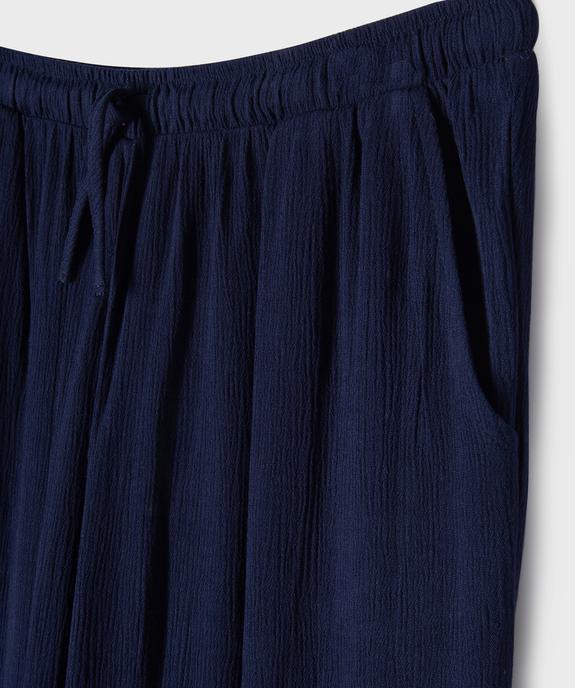 Pantalon large en viscose avec ceinture ajustable fille vue2 - GEMO 4G FILLE - GEMO