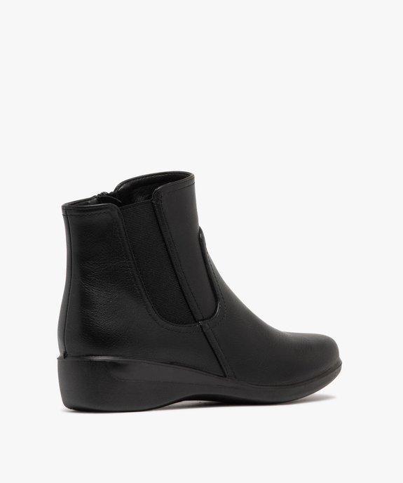 Boots femme confort style Chelsea à zip et à semelle épaisse vue10 - G'FLEX - GEMO
