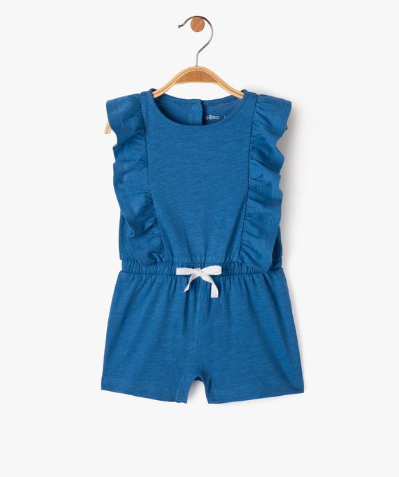 Combishort avec volants sur les épaules bébé fille vue1 - GEMO(BEBE DEBT) - GEMO