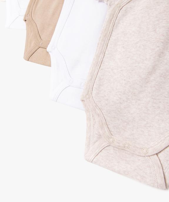 Bodies à manches courtes unis bébé fermeture croisée (lot de 5) vue2 - GEMO 4G BEBE - GEMO