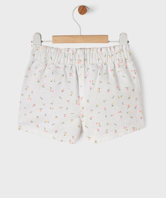 Short en coton fleuri à taille élastiquée bébé fille vue3 - GEMO(BEBE DEBT) - GEMO