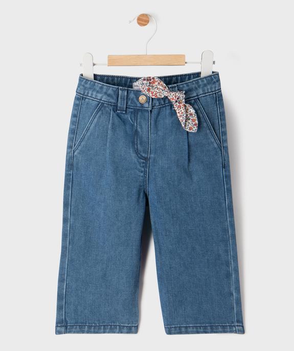 Jean large avec noeud à la taille bébé fille - LuluCastagnette vue2 - LULUCASTAGNETTE - GEMO