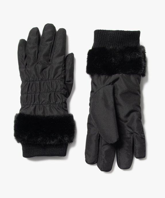 Gants doublés polaire avec fourrure imitation femme vue1 - GEMO (ACCESS) - GEMO