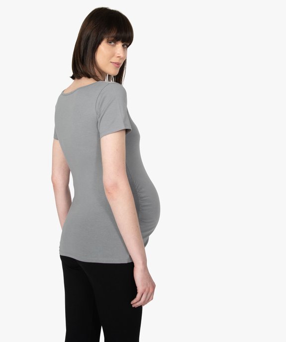 Tee-shirt de grossesse imprimé avec grand col rond vue3 - GEMO (MATER) - GEMO
