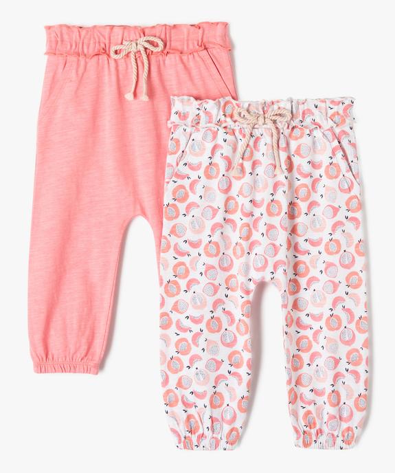 Pantalon bébé fille en maille confortable (lot de 2) vue1 - GEMO(BEBE DEBT) - GEMO