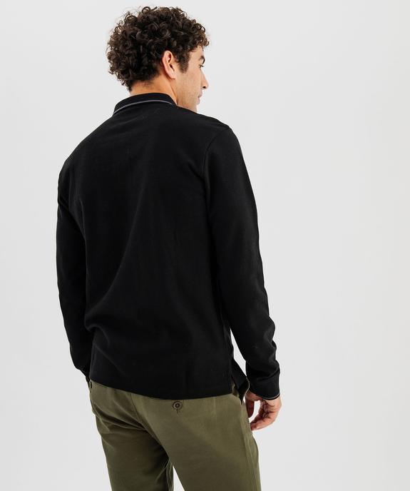 Polo à manches longues en maille fantaisie homme vue4 - GEMO 4G HOMME - GEMO