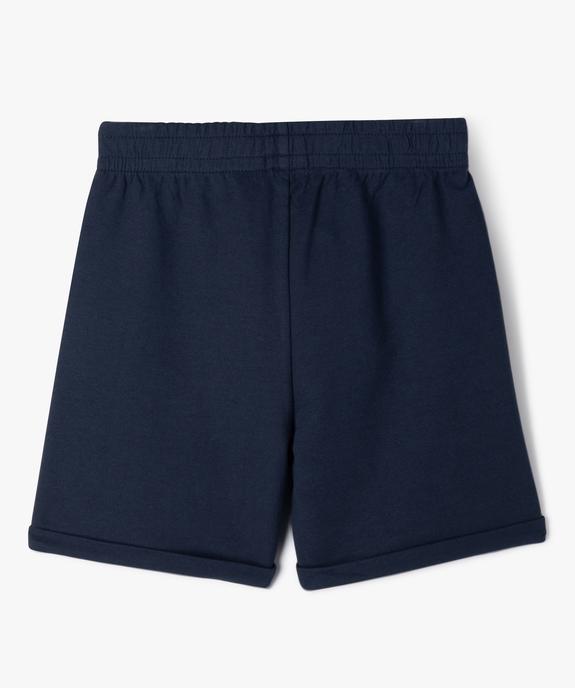 Short en maille légère avec revers garçon vue3 - GEMO (ENFANT) - GEMO