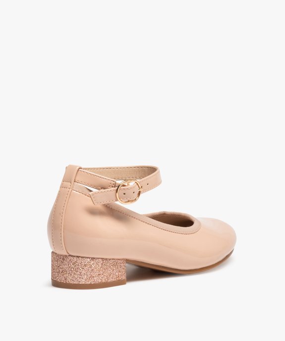 Ballerines fille vernies à talon pailleté et bride de cheville vue4 - GEMO (ENFANT) - GEMO