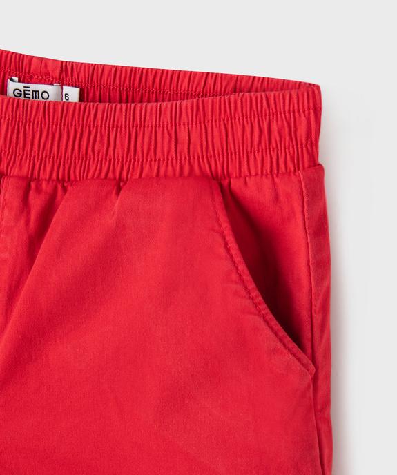 Short ample avec taille élastique en coton stretch fille vue5 - GEMO (ENFANT) - GEMO