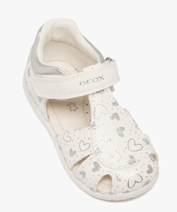 Sandales bébé fille à bout et talon fermés petits coeurs à paillettes - Geox vue5 - GEOX - GEMO