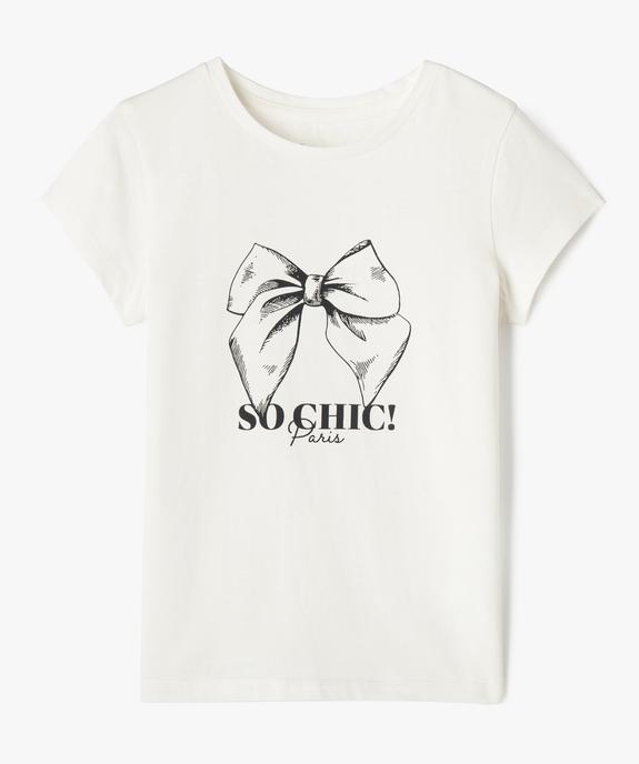 Tee-shirt manches courtes avec motif girly fille vue1 - GEMO 4G FILLE - GEMO