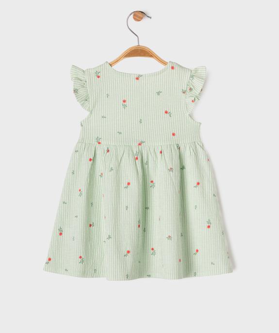Robe en maille gaufrée à motifs fleuris bébé fille vue3 - GEMO(BEBE DEBT) - GEMO