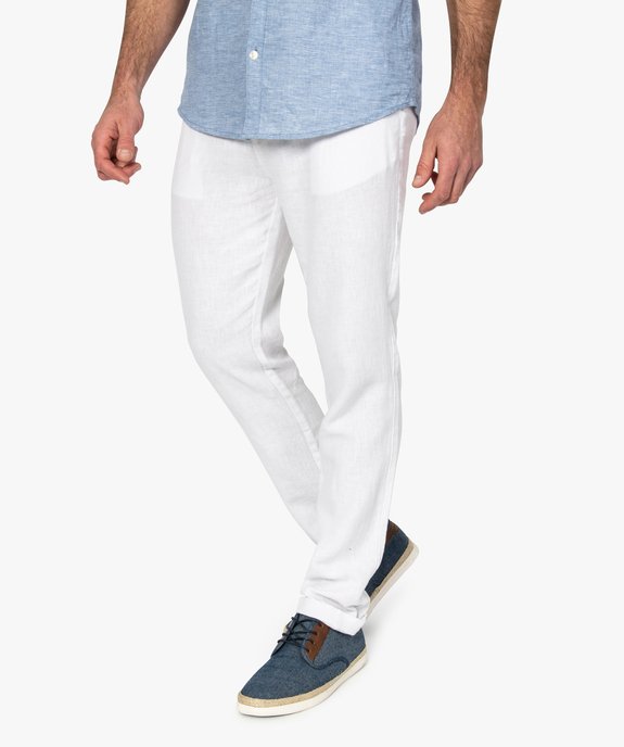 Pantalon homme en lin et coton vue1 - GEMO (HOMME) - GEMO