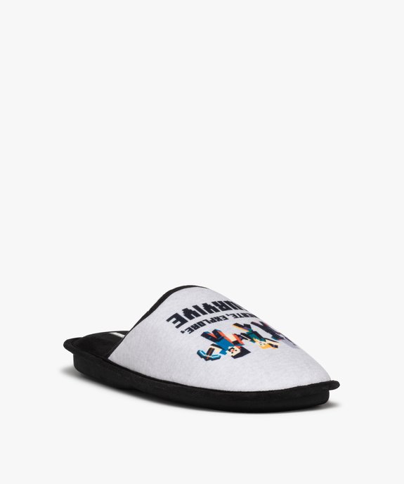 Chaussons homme mules en velours imprimé - Minecraft vue2 - MINECRAFT - GEMO
