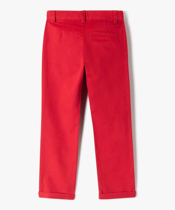 Pantalon chino 100% coton garçon vue3 - GEMO 4G GARCON - GEMO