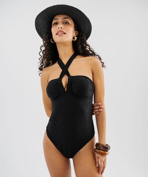 Maillot de bain une pièce avec bretelles multipositions femme vue3 - GEMO (PLAGE) - GEMO