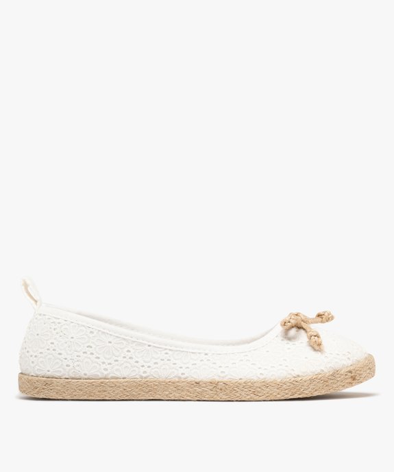 Ballerines en toile imprimée à semelle de corde femme vue2 - FOLLOW ME - GEMO
