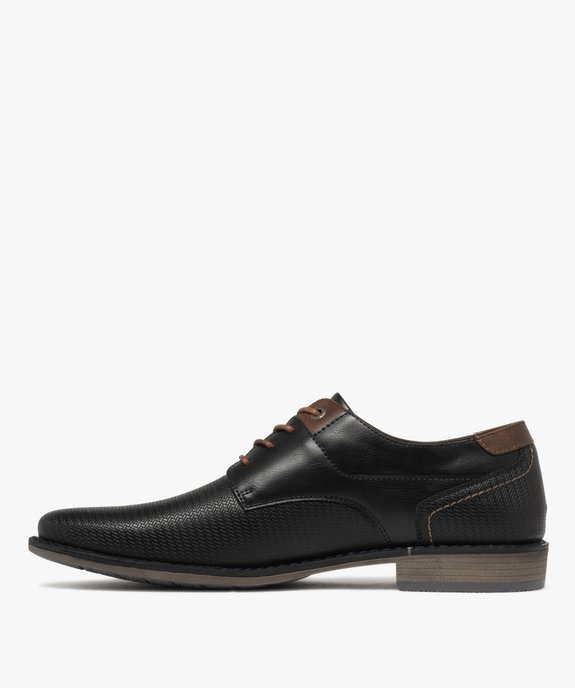 Derbies homme casual à lacets ronds aspect granuleux vue3 - MARIO BALDANO - GEMO