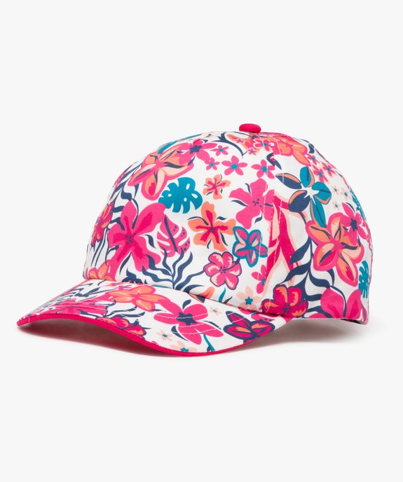 Casquette à motifs fleurs exotiques fille vue1 - GEMO 4G FILLE - GEMO
