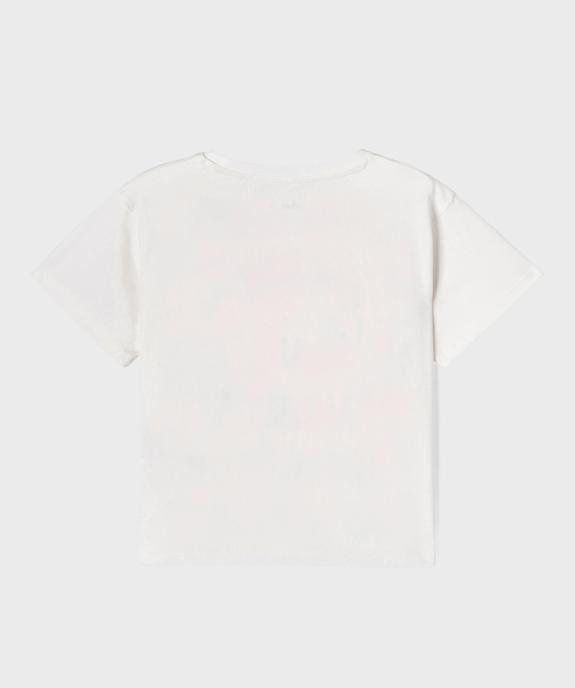 Tee-shirt manches courtes coupe oversize avec motif pailleté fille vue4 - GEMO (ENFANT) - GEMO