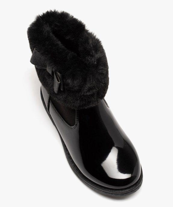 Boots vernis avec tige en peluche fille  vue5 - GEMO (ENFANT) - GEMO