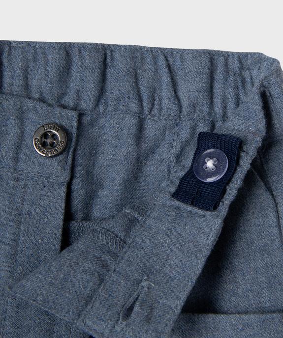Short en flanelle à revers et taille élastiquée bébé garçon - LuluCastagnette vue4 - LULUCASTAGNETTE - GEMO