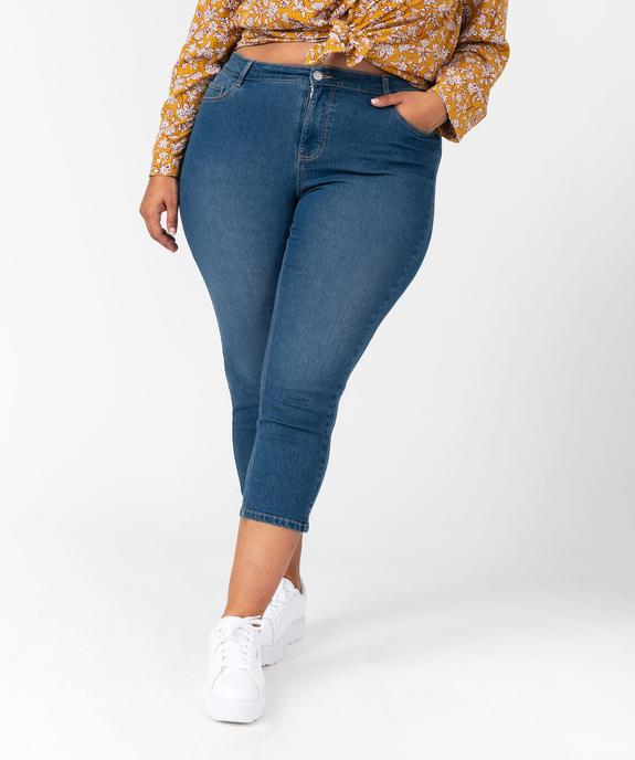 Pantacourt en jean stretch coupe slim taille normale femme grande taille vue1 - GEMO (G TAILLE) - GEMO