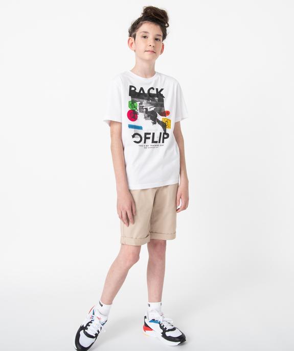 Tee-shirt imprimé en coton garçon vue5 - GEMO (JUNIOR) - GEMO