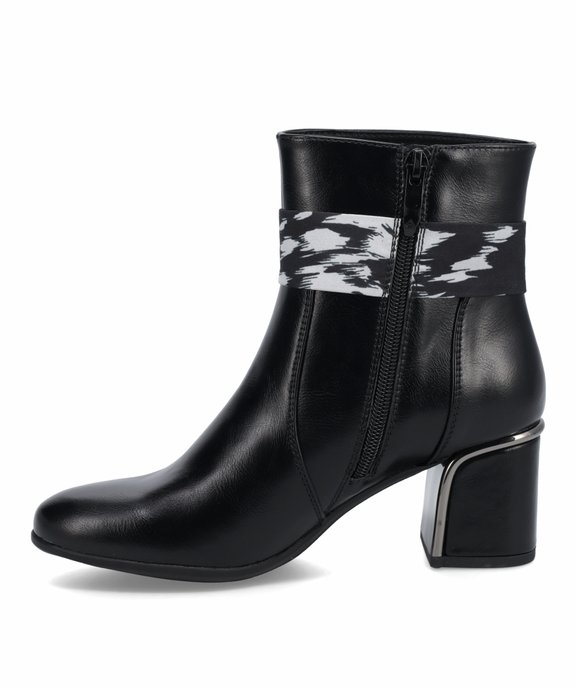Boots femme unies à talon carré et bride foulard vue4 - GEMO(URBAIN) - GEMO