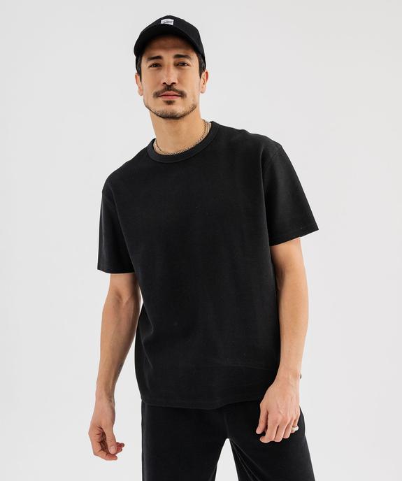 Tee-shirt manches courtes en maille gaufrée homme vue1 - GEMO 4G HOMME - GEMO