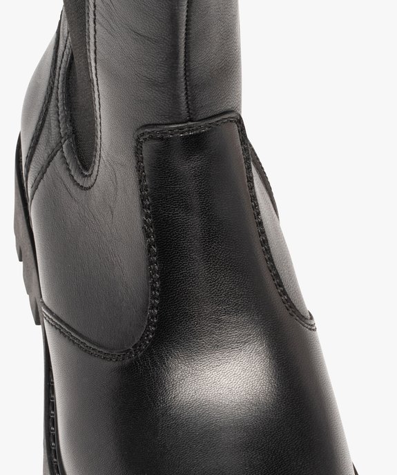 Bottes fille dessus cuir uni à semelle crantée - Tanéo vue6 - TANEO - GEMO