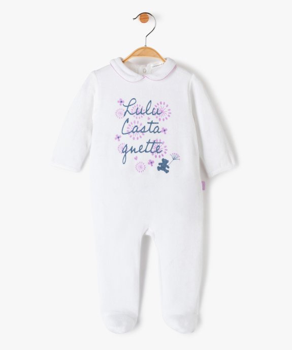 Pyjama bébé en velours imprimé  col Claudine - LuluCastagnette vue1 - LULUCASTAGNETTE - GEMO