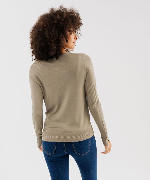 Pull fin en viscose fluide femme vue3 - GEMO 4G FEMME - GEMO