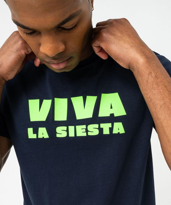 Tee-shirt à manches courtes avec message homme vue2 - GEMO (HOMME) - GEMO